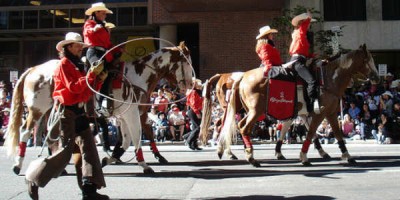 Kúrekar í þúsundavís finnast í Calgary yfir Stampede hátíðina í júlí ár hvert. Mynd Anna_Webber