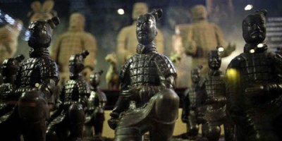 Nei, ekki hinn frægi terracotta her úr leir heldur minna frægur terracotta her úr súkkulaði.