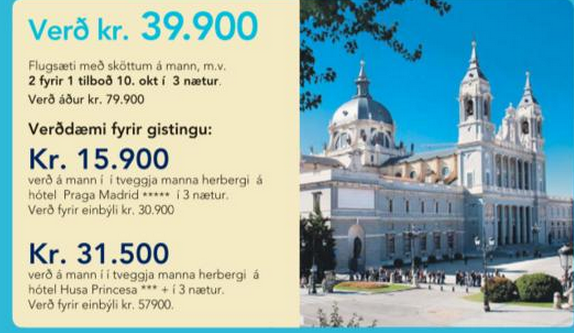 Auglýsing Heimsferða daginn áður í Fréttablaðinu