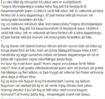 Kvörtun mannsins hvers flugi var breytt sísona með kjánalegum afsökunum