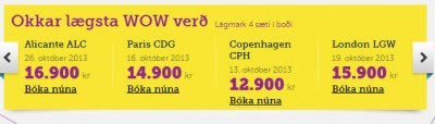 Ódýrustu fargjöld sjást nú strax næstu dagana á vef Wow Air sem er gott en betur má gera