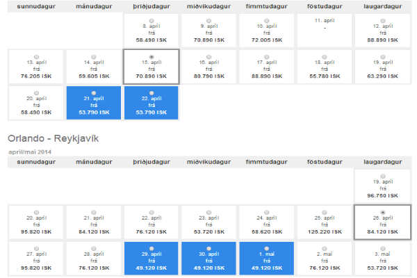 Hmm. Á stöku dagsetningum er ódýrara þangað en til Barcelóna???