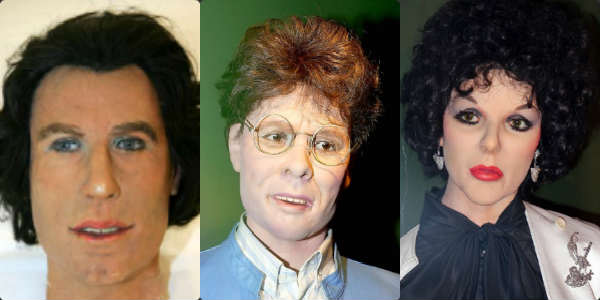 Lifandi komin þau Travolta, Cliff Richard og Liza Minellli.