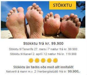 Auglýsing Heimsferða um  miðja síðustu viku
