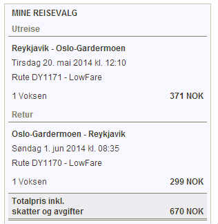 Eitt af þeim tilboðum sem finnast á vef Norwegian nú. Osló og heim aftur undir þrettán þúsund krónum.