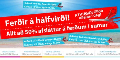 Útsölukjör á sumarleyfisferðum er ekki eitthvað sem við eigum að venjast hér í ballarhafi. skjámynd