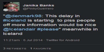 Ólíkt því sem áður gerðist hafa biðfarþegar nú leiðir til að láta óánægju sína í ljós. Hvenær ætlar Icelandair að kveikja á þeirri peru...