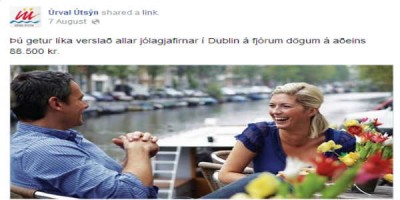 „Vissirðu að jólagjafirnar hér í Dublin kosta aðeins tæpar 90 þúsund krónur, Alfreð?“ 