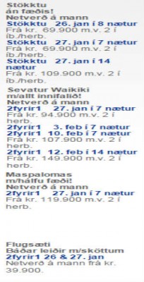 Mörg góð tilboð og eitt frábært samkvæmt vef Heimsferða. En ekki alveg. Skjáskot
