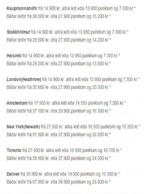 Ný hraðtilboð Icelandair. Skjáskot