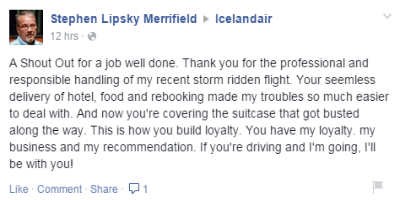 Þessi mun mæla með Icelandair við alla vini og kunningja um alla framtíð. Einfalt ekki satt?