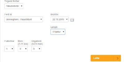 Þriggja nátta tilboðið reyndist hér vera fjórar nætur? Kostar það meira eða sama verð? Skjáskot