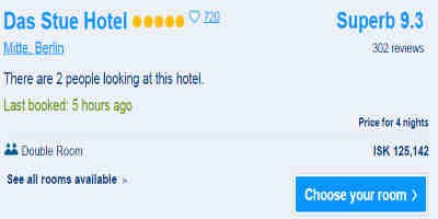 Af TripAdvisor förum við yfir á vef Booking sem færir okkur þetta. Skjáskot