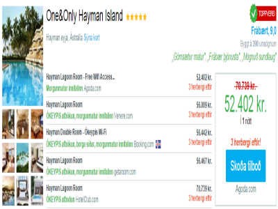 Mariah Carey borgar 1,6 milljón króna fyrir nótt hér. Lesendur Fararheill sleppa með 52 þúsund kallinn :)