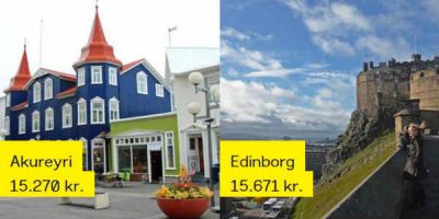 Hvor er meira spennandi fyrir helgarferð á sama pening? Skjáskot