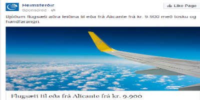 Virkilega flott tilboð en ekki orð um hvenær það gildir eða hvar það sé að finna. Skjáskot