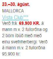 Rýmingarsölutilboðið á mánudaginn var. Skjáskot