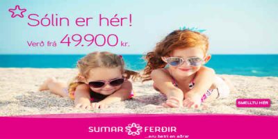 Sólin hér fullyrðir fólk hjá Sumarferðum en hvergi finnst þetta lága auglýsta verð þeirra. Skjáskot