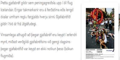 Allt annað og betra. Engir skilmálar lengur á jólagjafabréfum Icelandair. Skjáskot