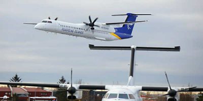 Þriggja tíma túr með Bombardier vélum er helst til mikið að okkar mati en til Belfast verður flogið á þessum rellum. Mynd Flugfélag Íslands